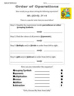 Grouping Symbols