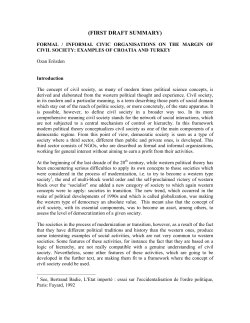 Formal / Informal Civic Organisations on the Margin of Civil Society
