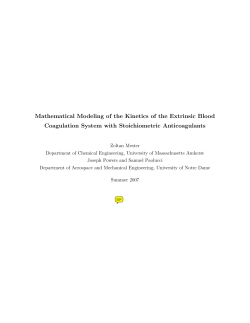 Mathematical Modeling of the Kinetics of the Extrinsic Blood