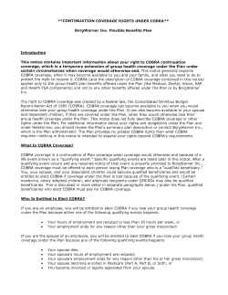 COBRA Coverage Rights