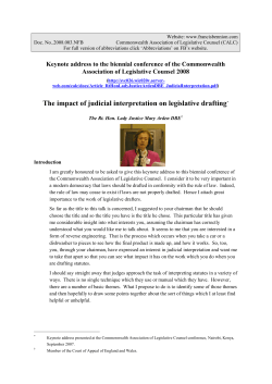 The impact of judicial interpretation on legislative drafting*