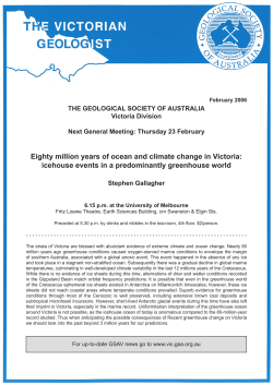 Eighty million years of ocean and climate change in Victoria