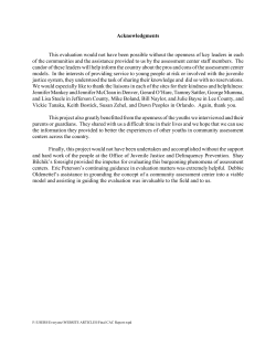 National Evaluation of Community Assessment Centers