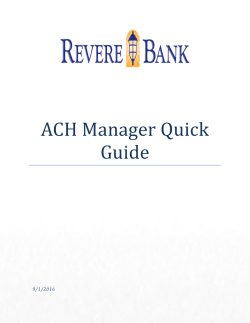 ACH Manager Quick Guide