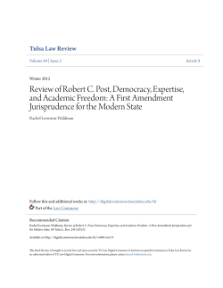 Review of Robert C. Post, Democracy, Expertise, and Academic