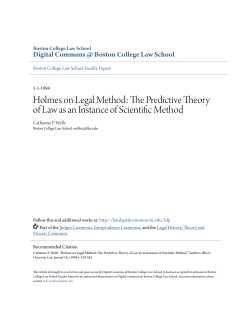 Holmes on Legal Method - Digital Commons @ Boston College Law
