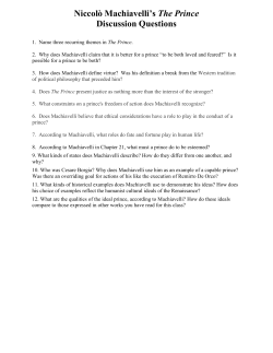 The Prince Discussion Questions
