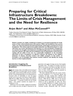 Preparing for Critical Infrastructure Breakdowns: The Limits of Crisis