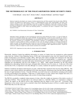The Methodology of the Police-Reported Crime Severity Index