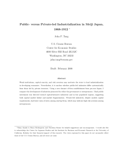 Public- versus Private-led Industrialization in Meiji Japan, 1868-1912