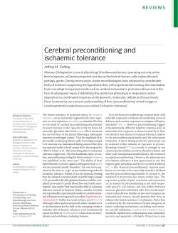 Cerebral preconditioning and ischaemic tolerance