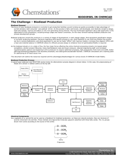 BIODIESEL IN CHEMCAD The Challenge