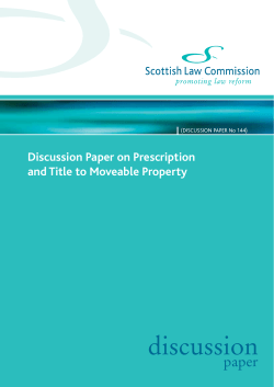 Discussion paper on prescription and title to moveable property (DP