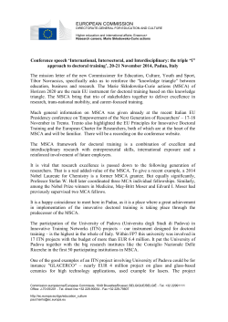 The emphasis of the Marie Sklodowska-Curie actions on