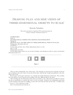 Drawing plan and side views of three-dimensional