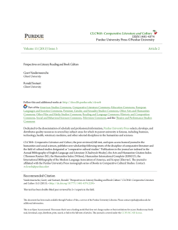 Perspectives on Literary Reading and Book Culture - Purdue e-Pubs