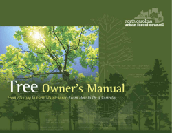 Tree Owner Manual - North Carolina Urban Forest Council