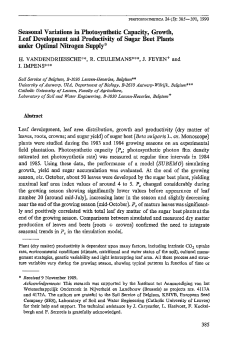Seasonal Variations in Photosynthetic Capacity, Growth, Leaf