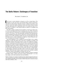 The Baltic Reborn: Challenges of Transition