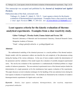Least squares criteria for the kinetic evaluation of thermoanalytical