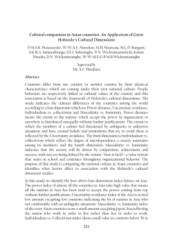 Cultural comparison in Asian countries: An Application of Greet