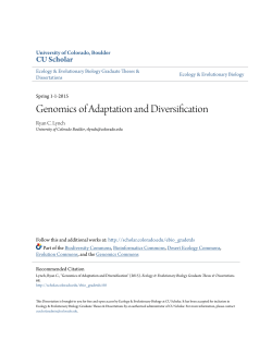 Genomics of Adaptation and Diversification - CU Scholar