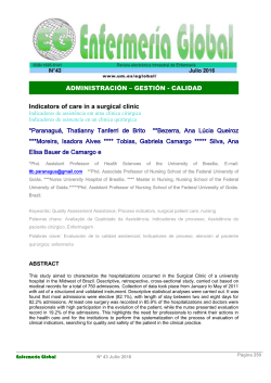 Indicators of care in a surgical clinic