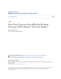 How Does Focus on Form Affect the Revising Processes of ESL