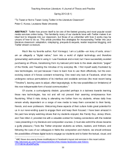 Teaching American Literature: A Journal of Theory and
