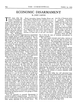 economic disarmament - Commonweal Magazine