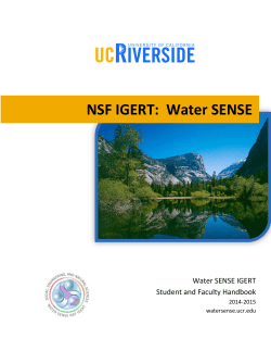 NSF IGERT: Water SENSE - Water SENSE IGERT