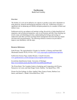 Earthworms Build Soil Fertility - Agricultural Sustainability Institute