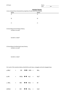 Acid/Base Theories