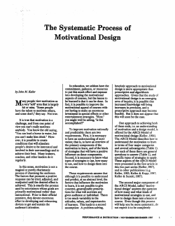 The Systematic Process of Motivational Design