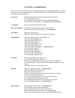 Past Derby Accomplishments - Martha`s Vineyard Surfcasters