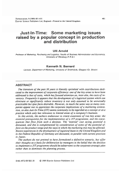 Just-In-Time: Some marketing issues raised by a popular concept in