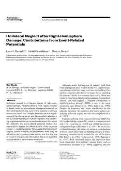 Unilateral Neglect after Right-Hemisphere Damage: Contributions
