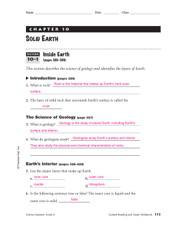 Ch. 10 Solid Earth - Spring Branch ISD