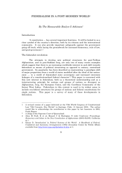 Federalism in a Post-Modern World