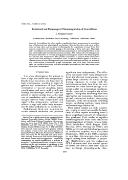 Behavioral and Physiological Thermoregulation of Crocodilians It is