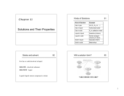 Solutions and Their Properties