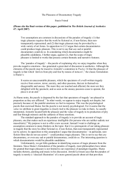 The `paradox of tragedy`&mdash;the puzzle of explaining why