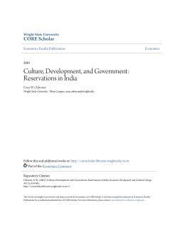 Culture, Development, and Government: Reservations in India