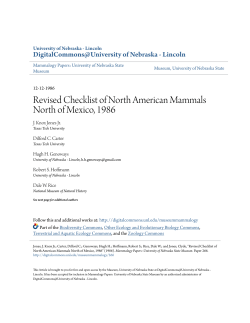 Revised Checklist of North American Mammals North of Mexico, 1986