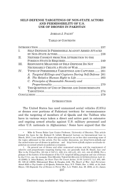 Self-Defense Targetings of Non-State Actors and