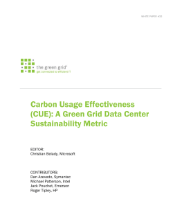Carbon Usage Effectiveness (CUE): A Green Grid Data