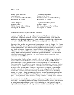 May 27, 2016 Senator Mitch McConnell Congressman Paul Ryan