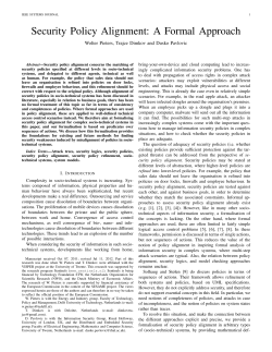 Security Policy Alignment: A Formal Approach