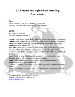 2015 Moose Jaw High-School Wrestling Tournament Date