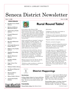 Seneca District Newsletter - Warren Library Association